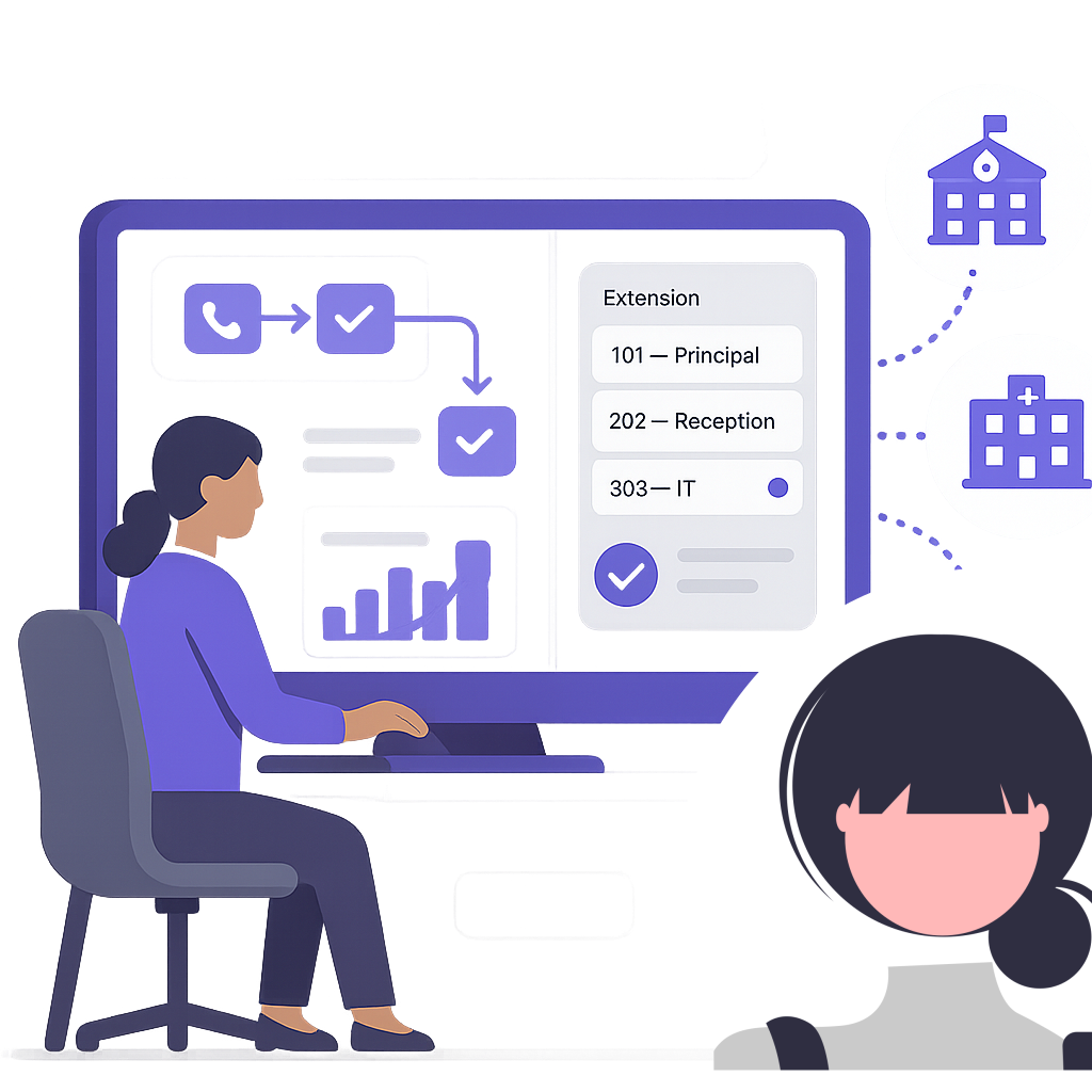 Enterprise phone system dashboard with SIP integration